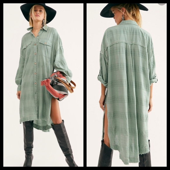 Free People Sahara Sounds Shirt Dress Small NWT - Picture 2 of 9